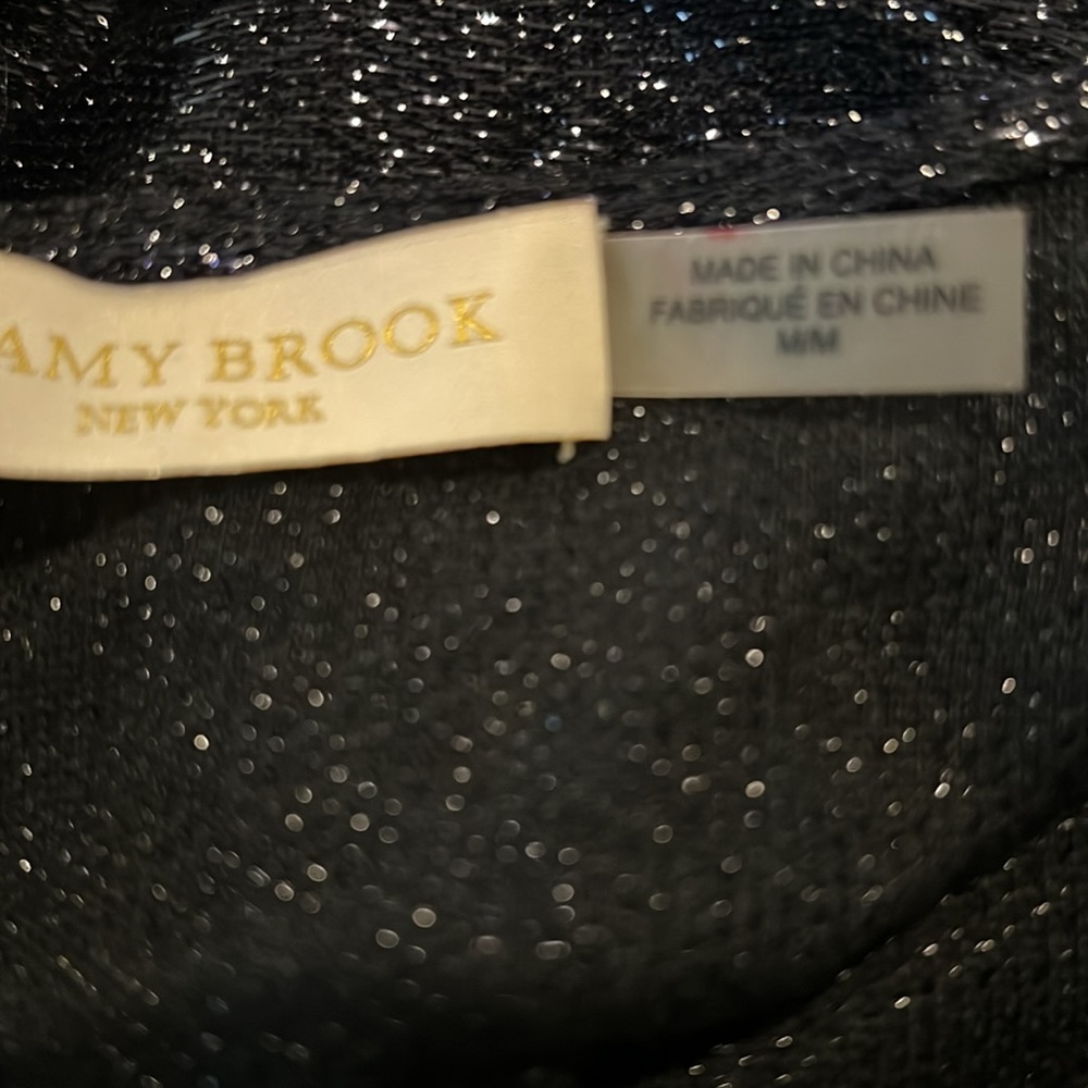 Ramy Brook Carmella Twist-Front Navy Metallic Top Size M - Picture 8 of 8